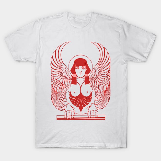 Lady Sphinx - red T-Shirt by PharaohCloset